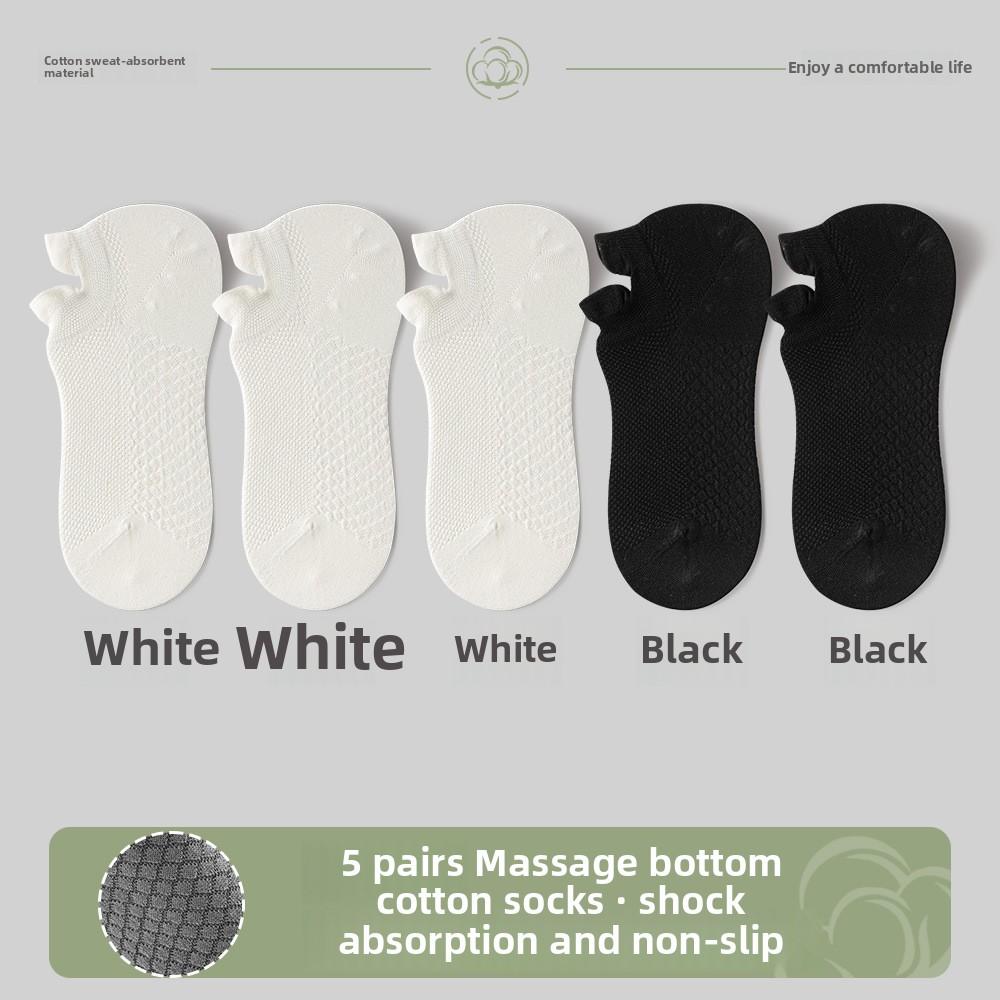 5 par męskich cienkich skarpetek typu stopki z czystej bawełny, oddychających, pochłaniających pot, antybakteryjnych 7A, na wiosnę i lato