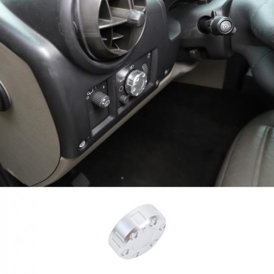 Silver Mecha Headlight Switch Knob Cover Trim Ring For Hummer H2 2003-2007