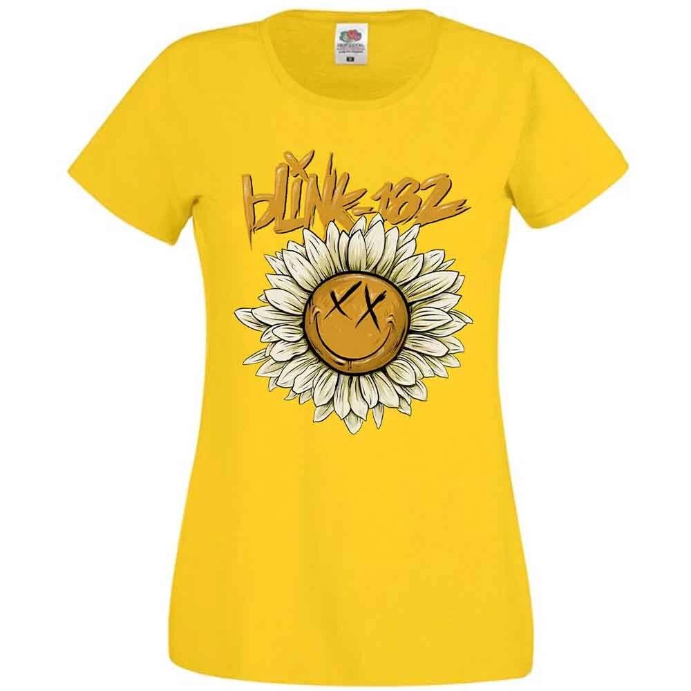 Blink 182 T Shirt Sunflower Band Logo Official Womens Skinny Fit Yellow XXL 3XL