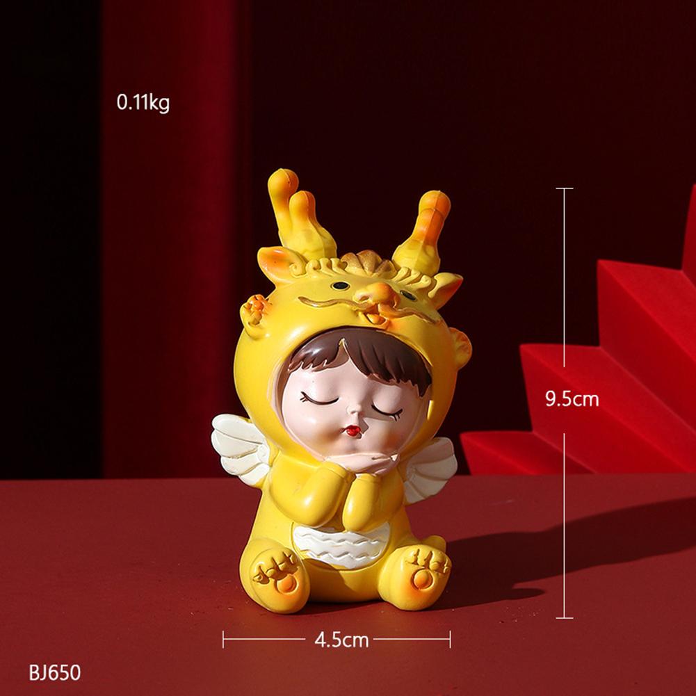 Dragon Mascot Fish Tank Decoration Cute Little Dragon Micro Landscape Desktop Resin Ornaments For New Year Home Decor