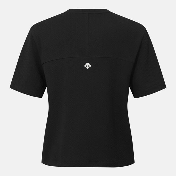 DESCENTE Women'S Jacquard Short Sleeve Sweatshirt Black Sr122Pht21