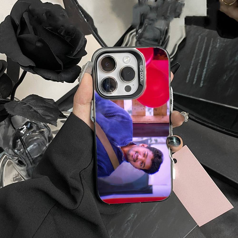 

P-ThalaPathy V-Vijay Actor Phone Case For iPhone17, 16,15,14,13,12 Pro Max Black Candy Matte Shockproof Cover iPhone13PRO