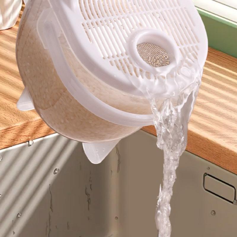 Draining Basket Strainer Colander for Cleaning Fruits Vegetables Rice Noodles, Kitchen Colander with Rinsing Function