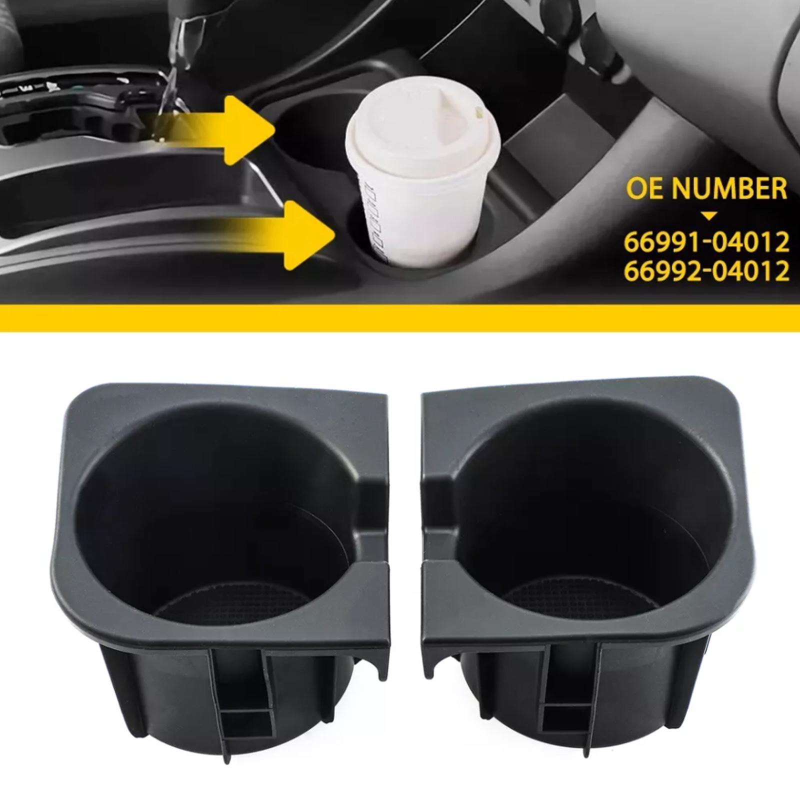 

2PCS Right+Left Black Center Console Cup Holder Insert For Toyota Tacoma 05-17