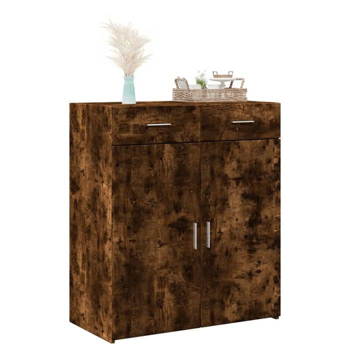 VidaXL Buffet Smoked Oak 80x42.5x93 Cm Engineered Wood, Cabinet, Sideboard, Storage Cabinet, Cupboard, 3281473