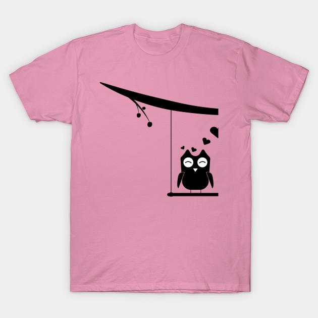 T Shirt Women Romantic Owl Love For Couples Harajuku Print Kawaii Tshirt Summer Short Sleeve Female T-Shirt Top Tee