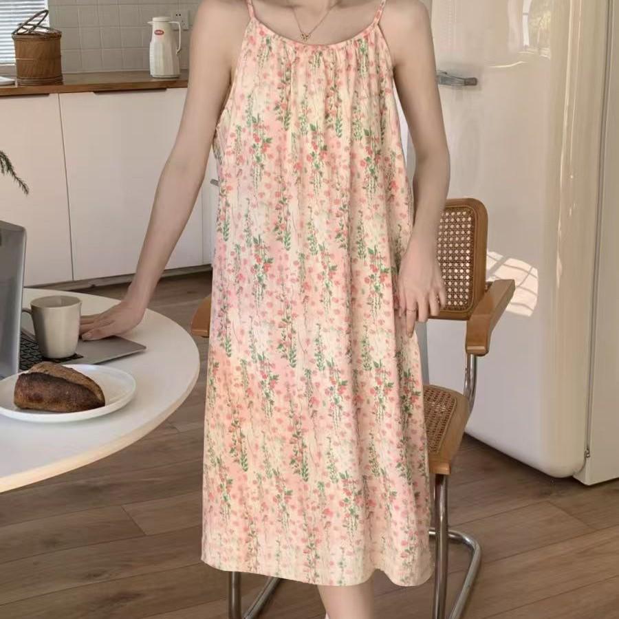 Summer Nightgown: Long, Loose, Breathable, Casual Camisole Dress