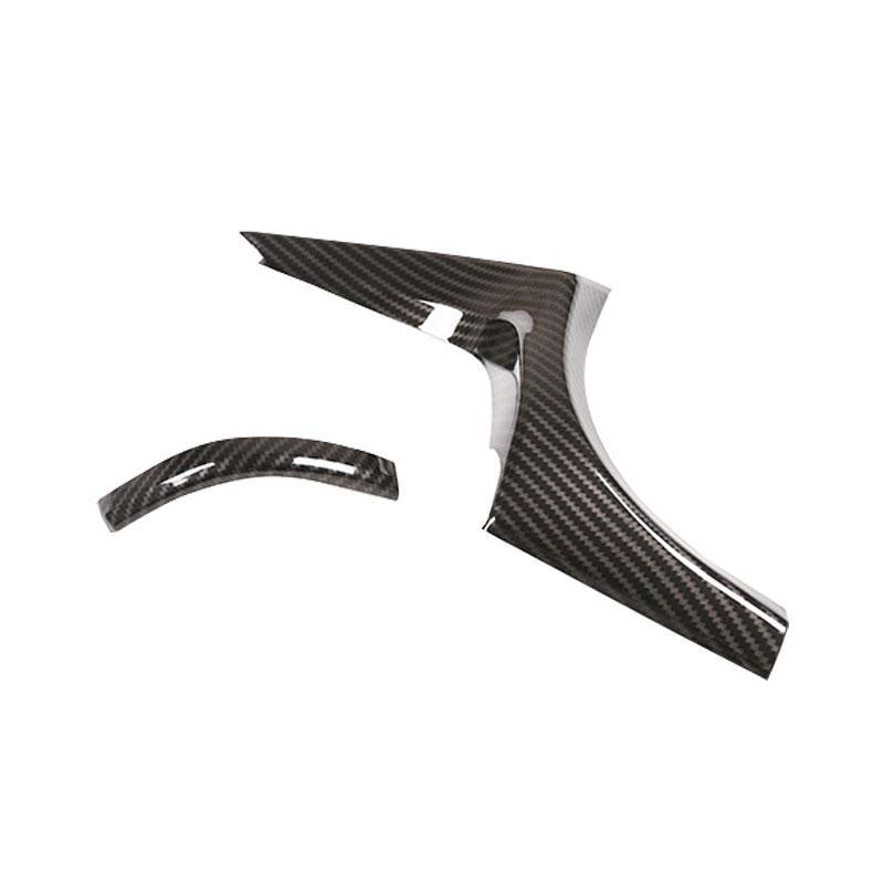 

2 шт., автомобильный Стайлинг, текстура из углеродного волокна, панель приборной панели, боковая панель кондиционера, вентиляционная крышка, накладка для Toyota Hilux Revo B LHD