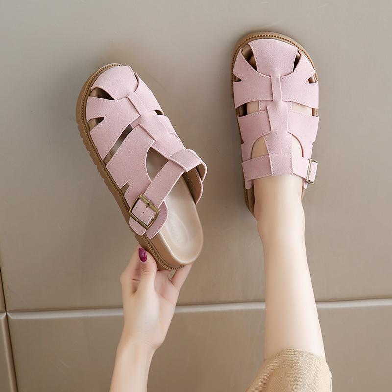 Fashion Hollow Flats Mules Shoes Women's Slippers Platform Casual Sandals Woman Flip Flops 2025 Summer Beach Slides Comfort Sandalias