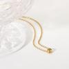 Gold Plated Stainless Steel Round Zircon Pendant Necklace For Women Minimalist Classic Choker Necklace