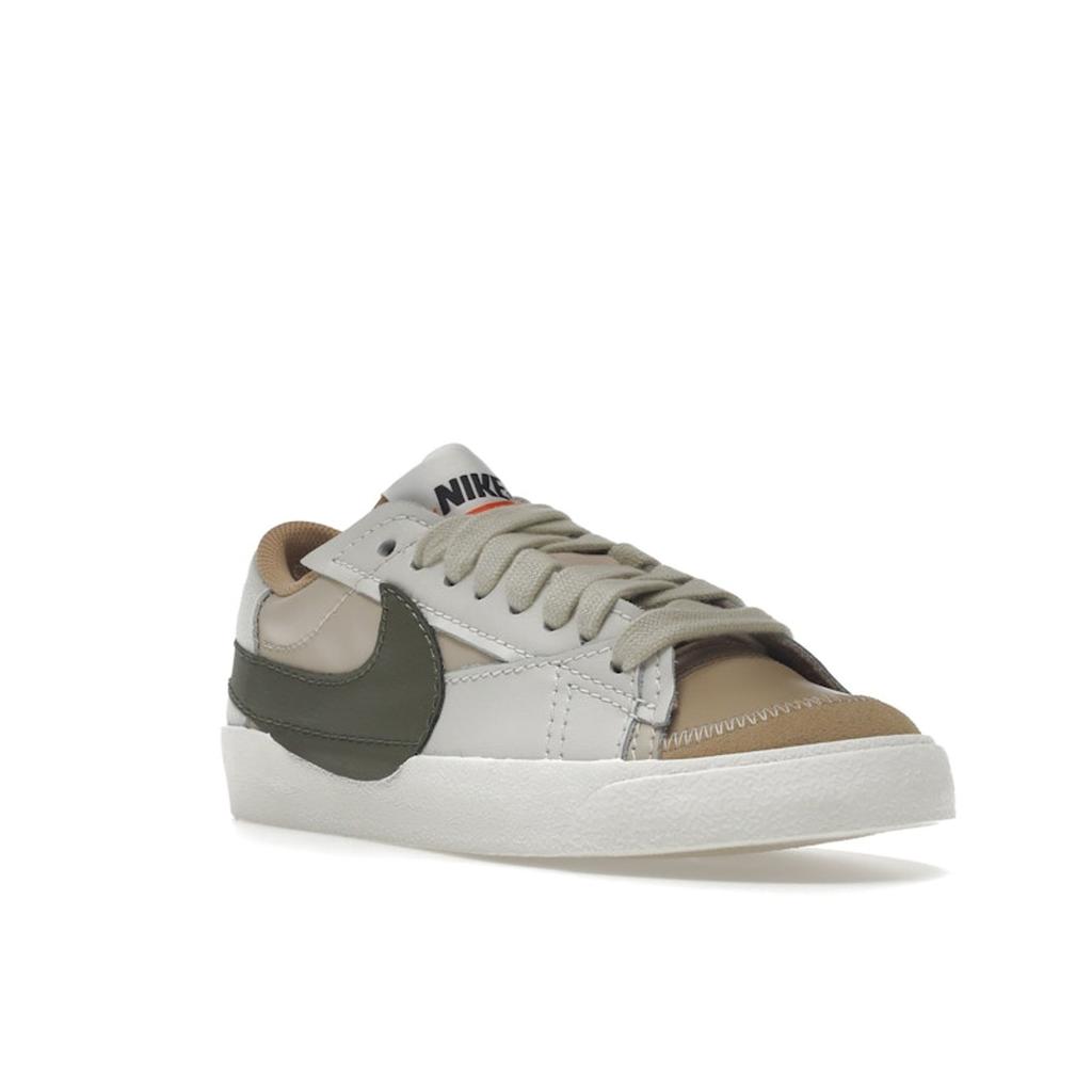 Nike Blazer Low 77 Jumbo Sand Drift Medium Olive Women Sneakers Cream Light-Silver Phantom DQ1470-105