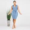 Women's European-American Mid-Length Slimming Distressed Denim Dress