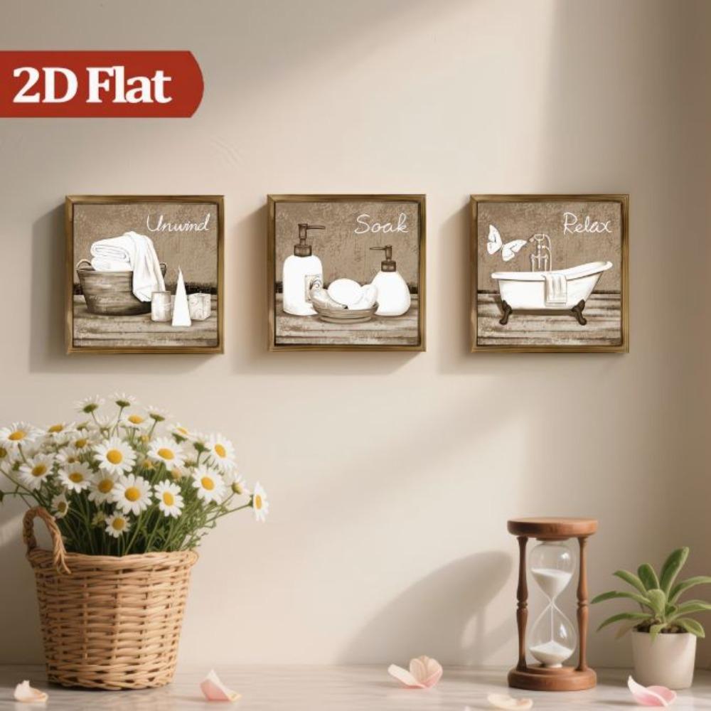3 Stück Vintage Badezimmer Holzschilder 2 Flache Toiletten Hängende Ornamente Haus Badezimmer