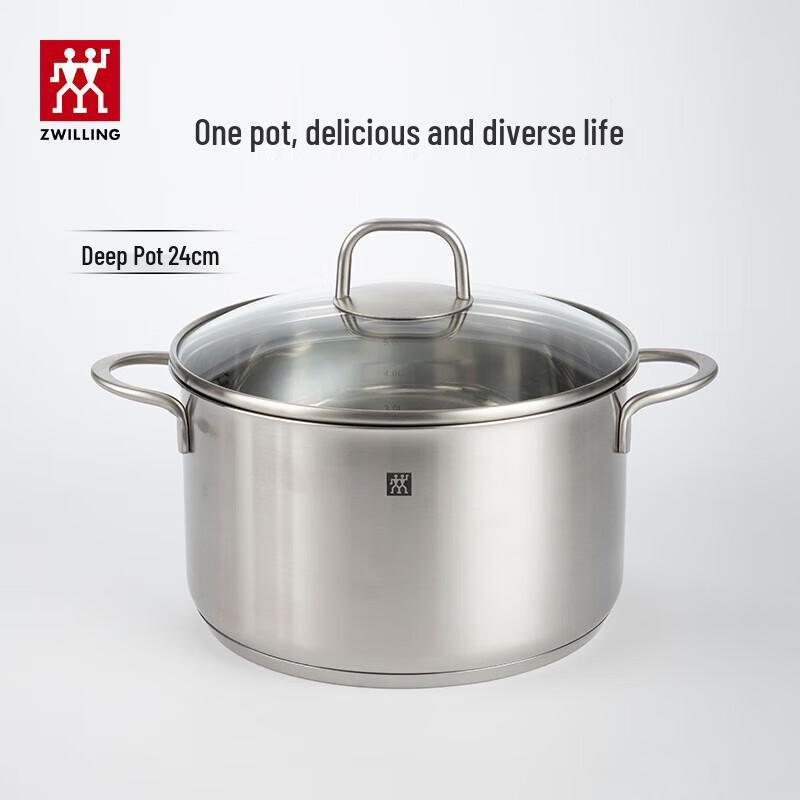Zwilling TWIN Nova Plus Stainless Steel Multi-Cooktop Soup Pot, 24cm