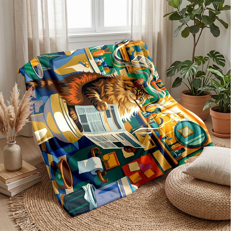 Canine Cloudy Dreamscape blanket Personalized Name Flannel Blanket Soft Cozy Plush Throw for Sofa Bed Lightweight Home Decor