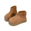 Nuove scarpe invernali muffin suola spessa Boken piccole pelle opaca retrò stivali da neve in cotone con tacco alto stivaletti corti scarpe pane