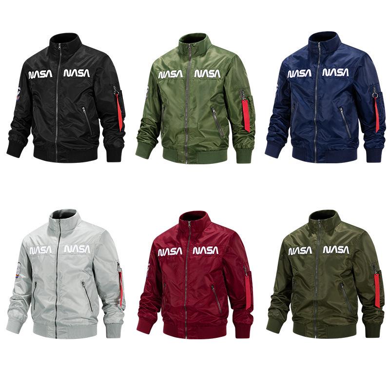 Astronautská nadměrná pánská baseballová bunda - Volný střih, jarní/podzimní kabát