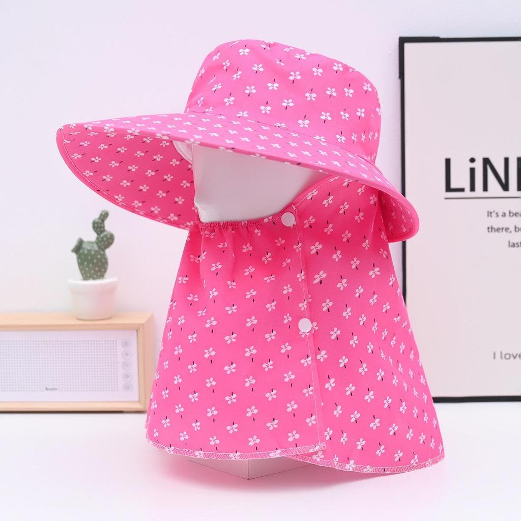 Women's Wide Brim Sun Hat for Summer – Offers Face and Neck Protection, Ideal for Outdoor Activities like Cycling and Farm Work.