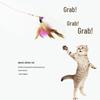 Long Rod Steel Wire Cat Teaser with Feather & Bell - Interactive Bite-Resistant Replacement Cat Toy