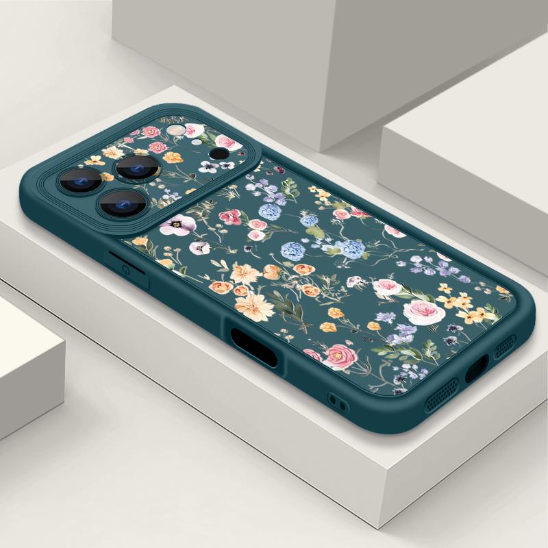 

Противоударный мягкий силиконовый чехол из ТПУ Funda для iPhone 17 Air 16e 16 15 14 Pro Max 13 17 Pro Max 17 Pro 17 Чехол с красочным узором из роз iPhone 13 Pro Max синий