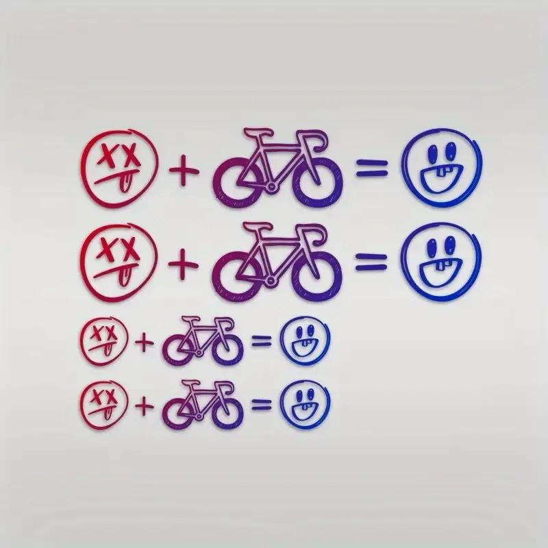 2D Vlakke Motorfietsstickers, 2D Vlakke Helmstickers, Fietsstickers, Racefiets Smiley Gezicht Stickers, Fiets Decoratieve Stickers