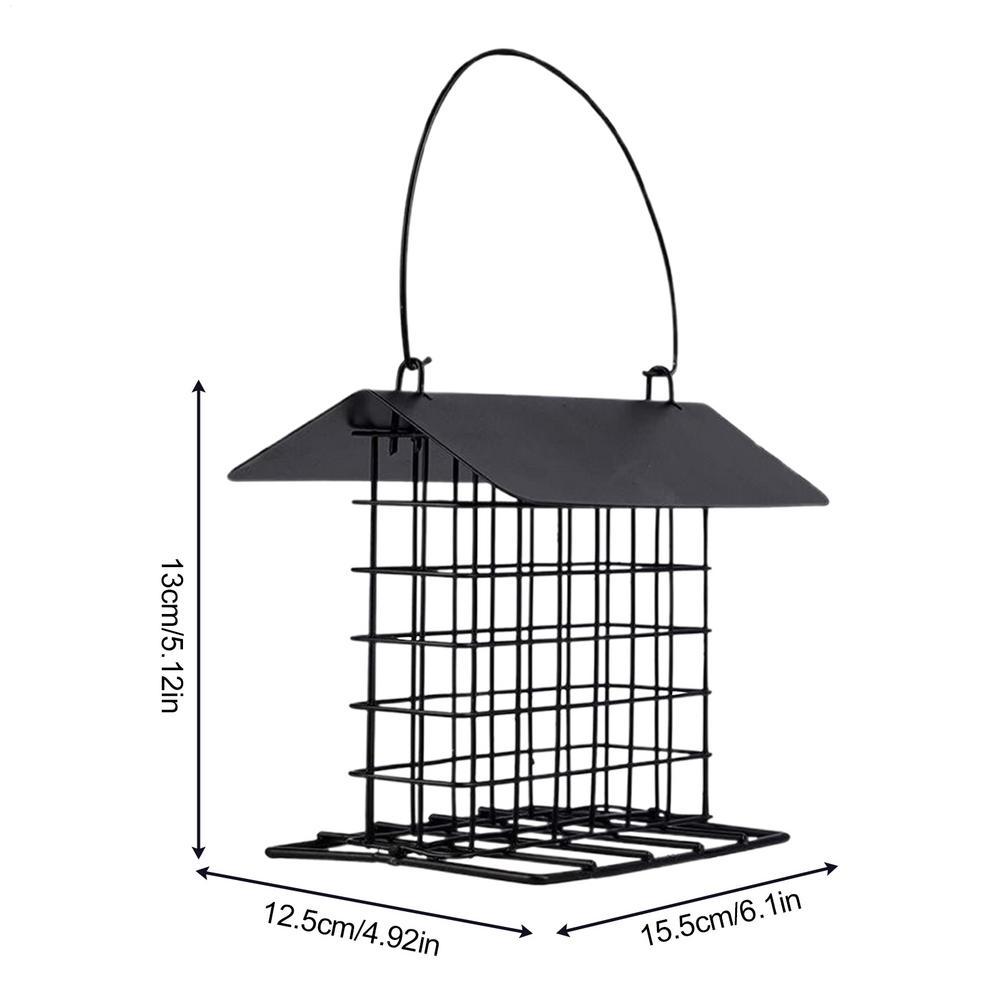 

Outdoor Hangable Bird Feeder with Weatherproof Roof Bird Feeding Tray Hanging Bird Suet Feeder Feeding Station for All Breeds