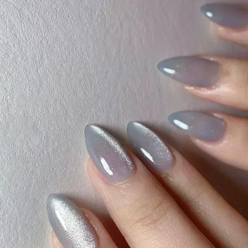 24pcs Long Coffin Press On Nails Nude Pink White Jelly Tips With Glue Rose Art Full Cover False Nails
