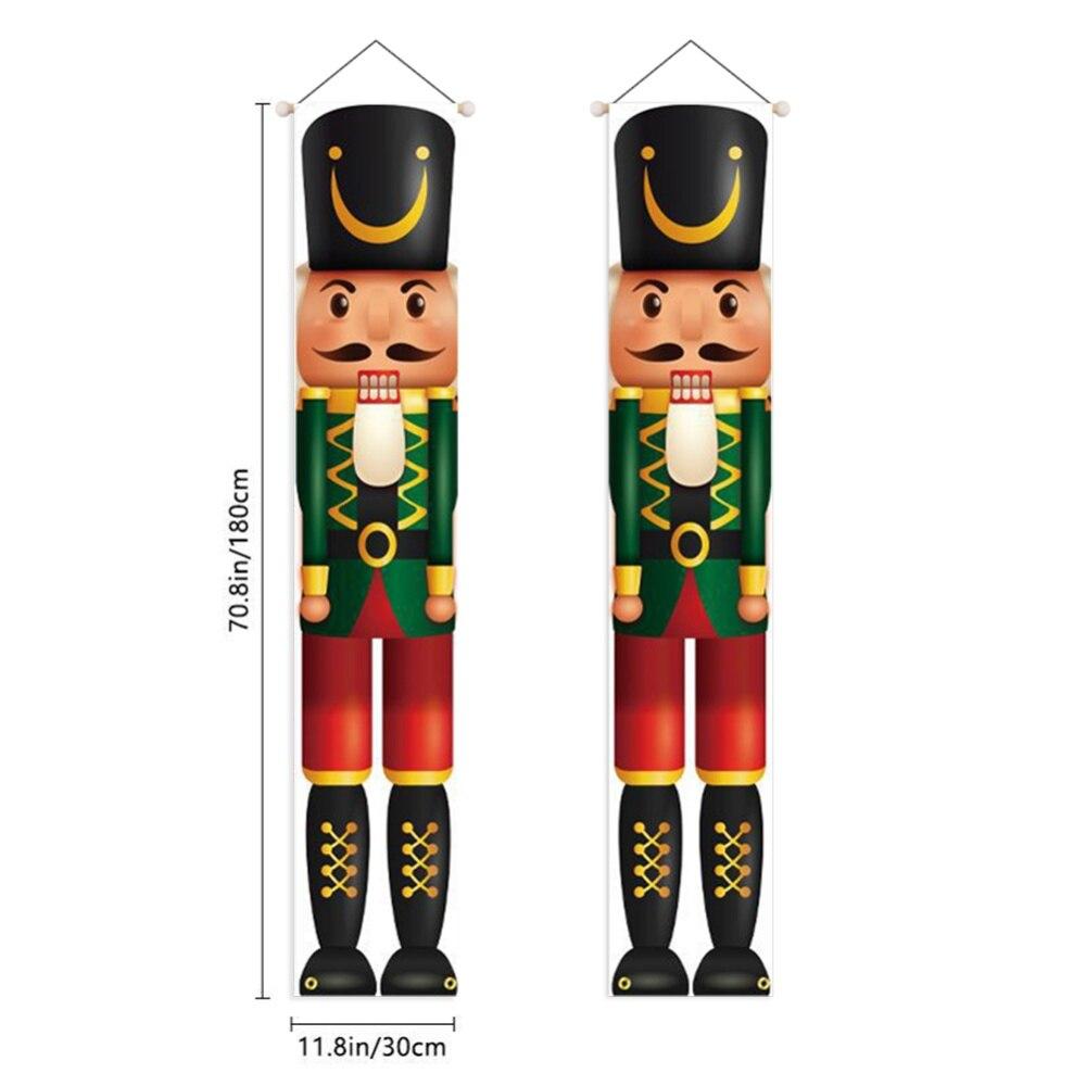 Christmas Nutcracker Banner Christmas Porch Sign Decorations Outdoor Indoor Nutcracker Soldier Christmas Porch Signs Decor