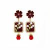 Alloy Flower Square Geometric Dangle Earrings New Simple Luxury Earrings Women Party Jewelry Accessories