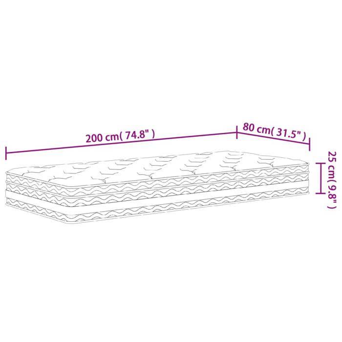 VidaXL Medium Pocket Spring Mattress 80x200 Cm 372912