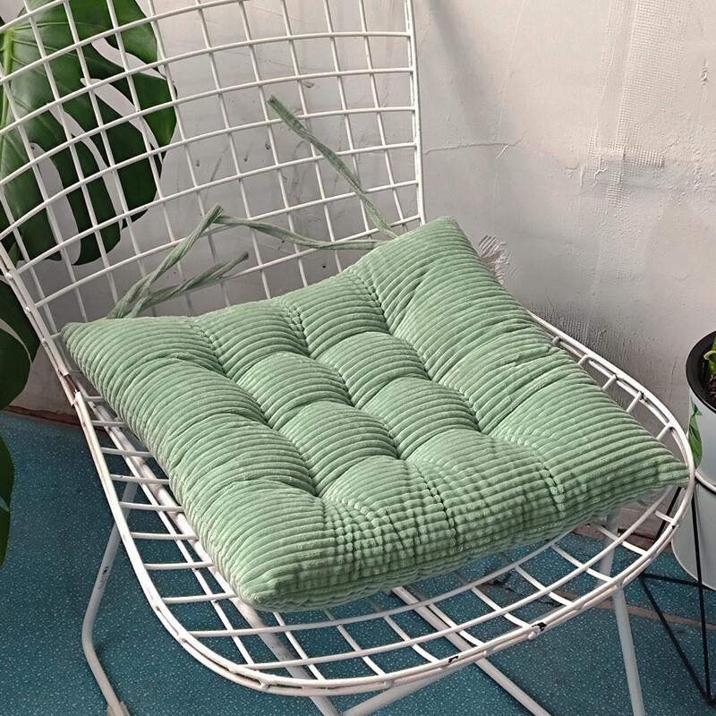 Corduroy Chair Cushion With Strap Solid Color Office Chair Cushion Soft Comfortable Butt Cushion Living Room Sofa Floor Cushion