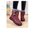 Plus Size Faux Fur Collar High-Top Chunky Sole Winter Snow Boots Velcro Fastening Waterproof Women's Boots Casual Women's Footwear