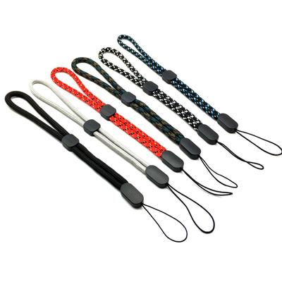 Lanière courte en Nylon pour téléphone portable, sangle de couleur unie, lanière de poignet, manchon épais, rond réglable