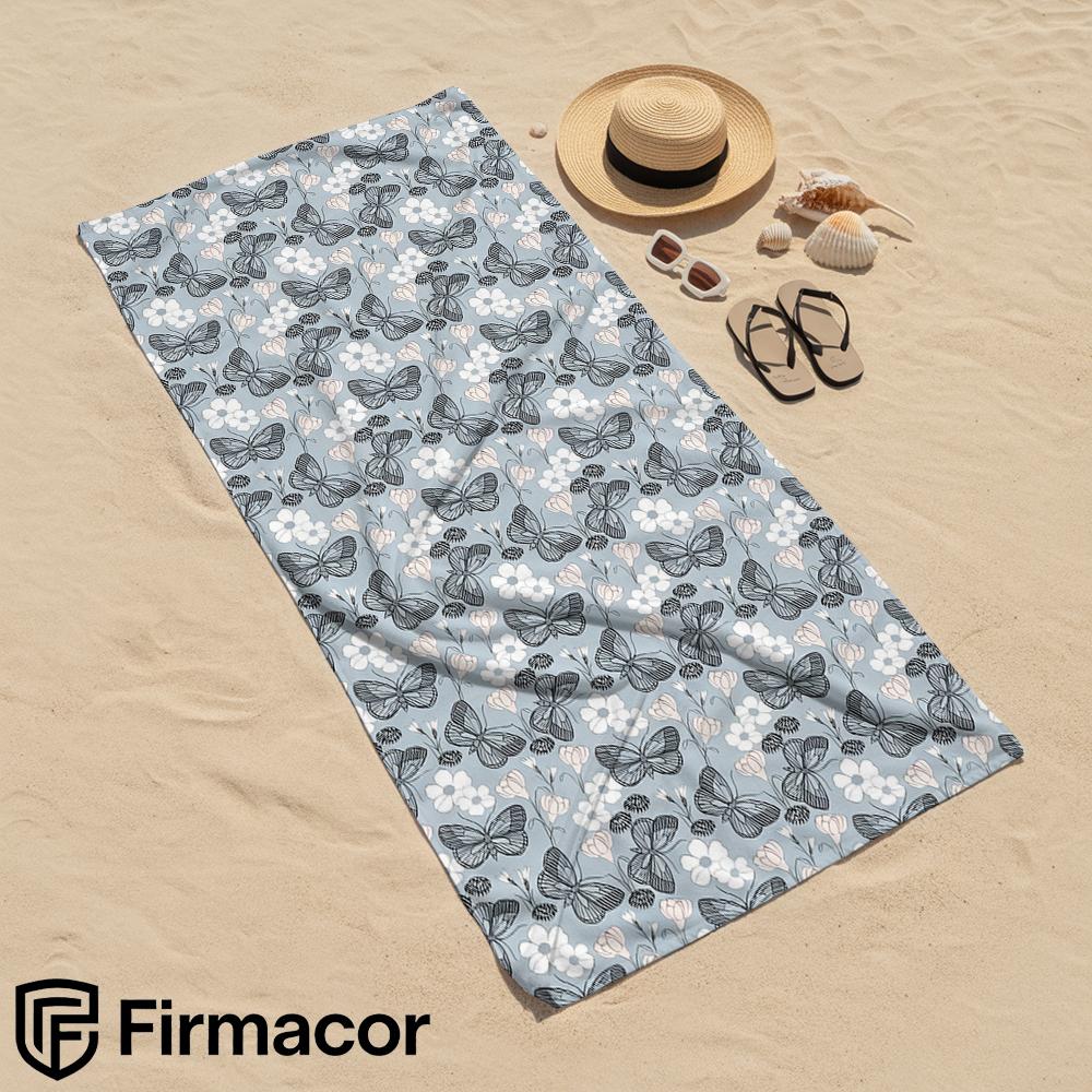 Blue Gray Butterfly Cartoon Anime Beach Towel Microfiber Quick Dry Super Absorbent Soft Bath Towel for Kids Adults Travel