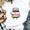 T-shirt Damski Nutella Z Nadrukiem Moda Harajuku Koszulka Dziewczęca Codzienna Biały Top T Shirt Najnowszy Letni Damski T-shirt Ubrania
