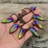 Regenbogen Sonnenquarz Druzy Halskette Elektrogeformte Kupfer Halskette Verstellbare Kette Halskette Handgefertigter elektrogeformter Schmuck Edelstein Halskette