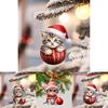 Cute Cat Acrylic Car Pendant With 2d Design For Auto Interior Decoration