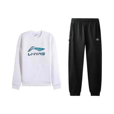 Li Ning Vielseitiges Pullover-Sweatshirt Bequeme Lange Hose Lässiger Sportanzug Unisex-Sweatshirt, Hose AWDVH37-6+AKLVC99-1