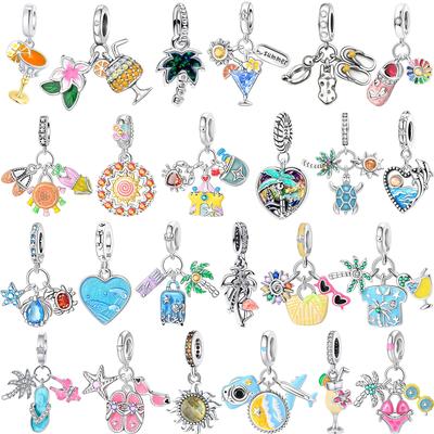 Original Copper Colorful Painting Charms Artistic Palette Beads Pendants Fit Bracelet Necklace Diy Jewelry Gift