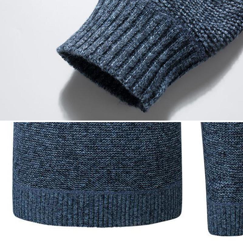 Stand Collar Cardigan Men Plus Thick Warm Sweater Slim Casual Cardigan