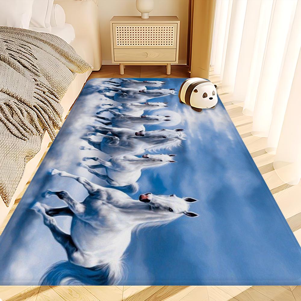 Horse Kitchen Mat Nordic Style Bedroom Living Room Doormat Home Balcony Anti-Slip Welcome Rug