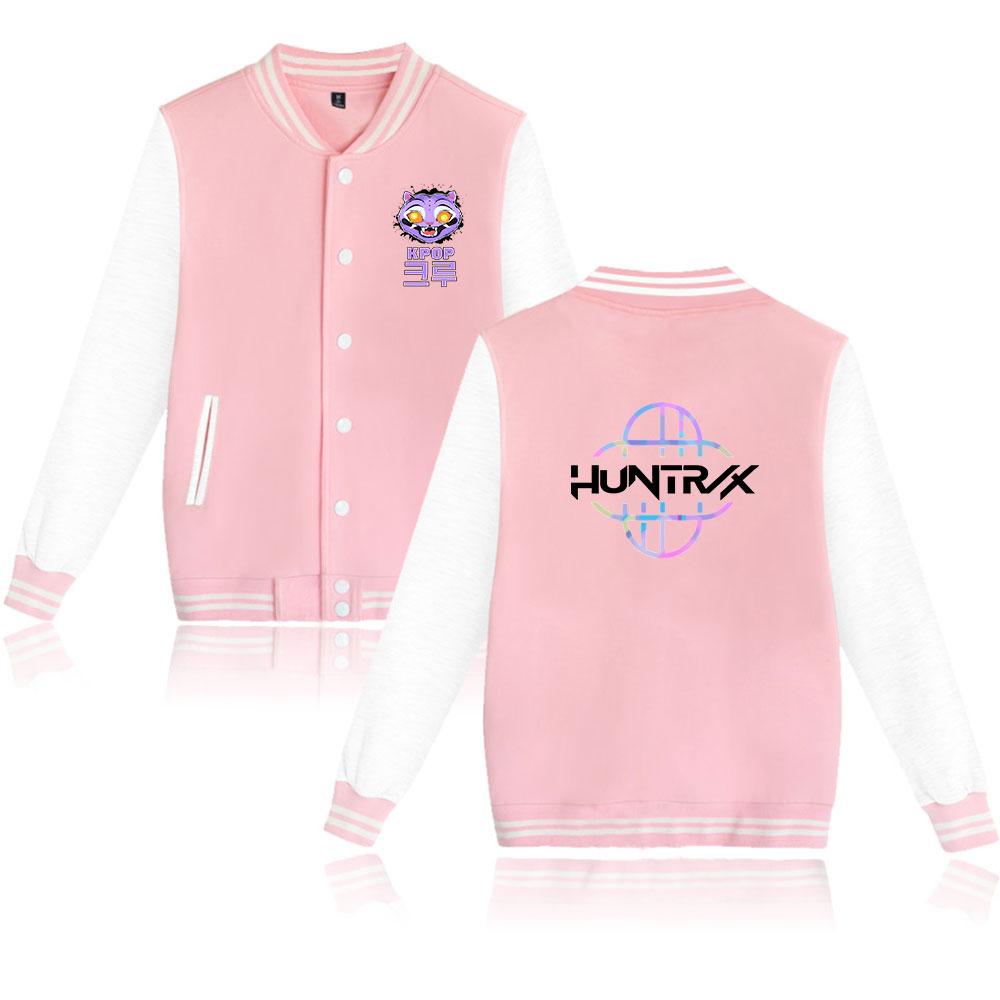 

НОВЫЕ Женские Мужские Куртки Куртка-бомбер KPop Охотники на демонов Бейсбольная куртка Хип-хоп Верхняя одежда для пар Одежда XXS розовый