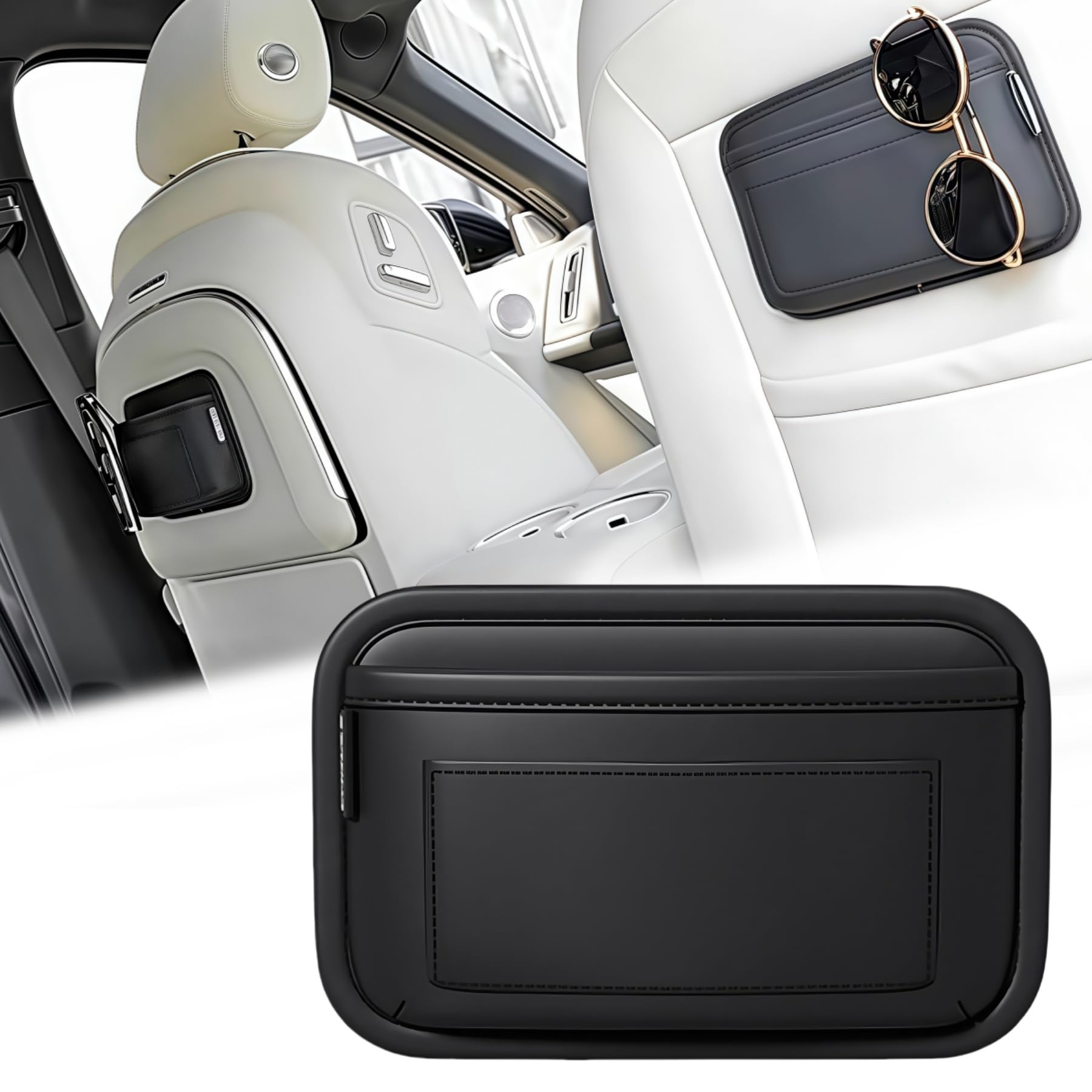 

ZUKIDA Карман для хранения в автомобиле, Коробка для хранения телефона в автомобиле, Хранение карт, Мини-хранилище из ПУ кожи чёрный