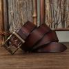 High-End Light Luxury Retro Pure Handmade First Layer Cowhide Belt Men'S Fashion Versatile Leather Belt Male Internet Celebrities