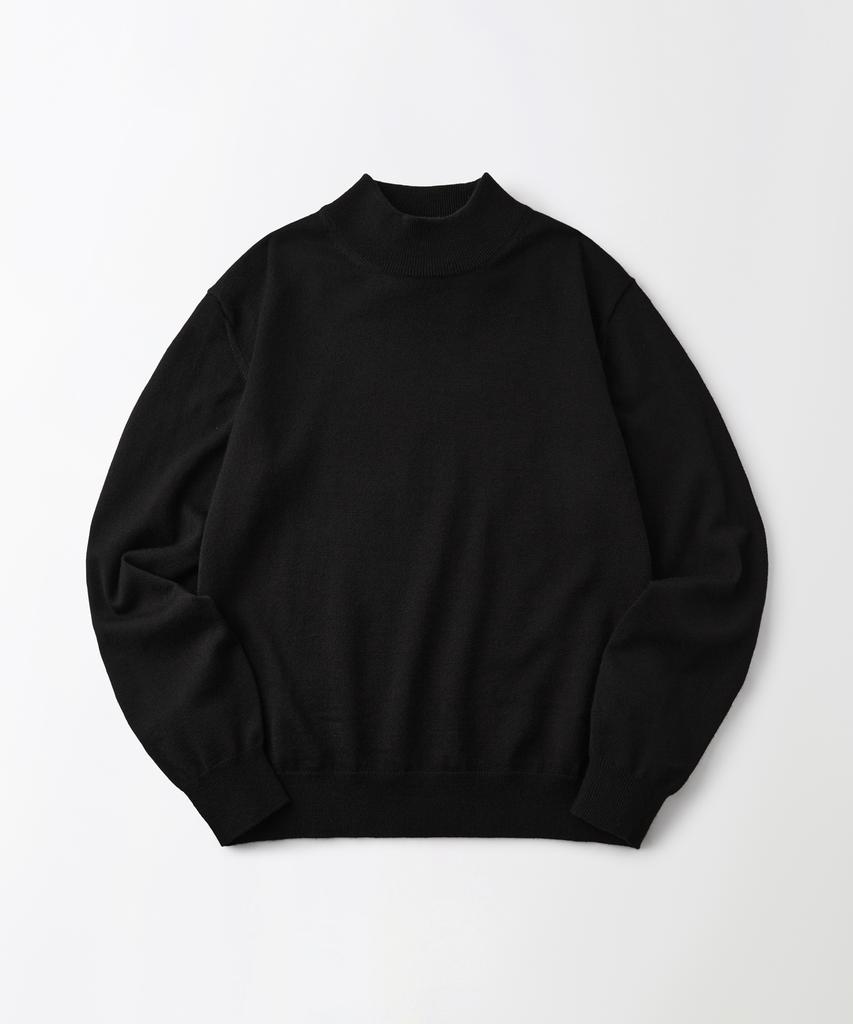OUTSTANDING Soft Yarn Mock Neck Knit Sweater_Black