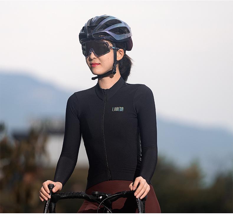 Lampada Women's Long-Sleeve Fleece Cycling Jersey - 5-15 Degrees, Autumn/Winter