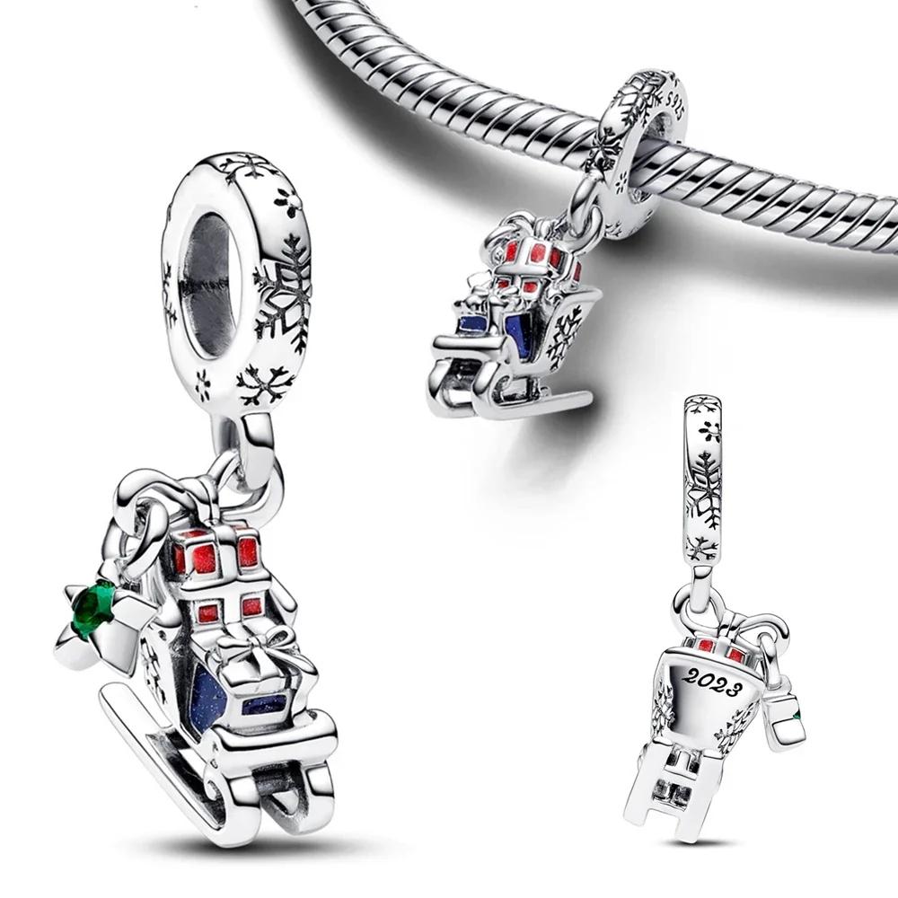 Authentic Copper Christmas Charm Bead Charms Santa Claus Reindeer Snowflake Bead Charms Compatible With Necklaces Bracelets Do It Yourself Gifts Fine