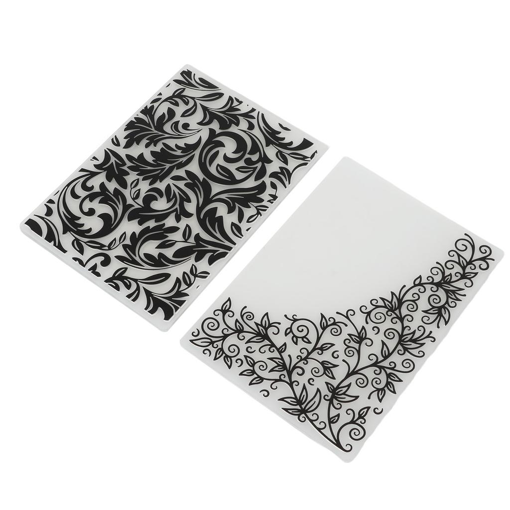 2 buc. Mape de Embosare din Plastic Flori Frunze Plastic Ușor Aplicație Largă Embossi