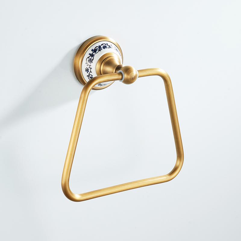 ELLEN Bathroom Towel Ring Antique Bronze Wall Mounted Brass Bath Towel Holder EL4080T