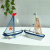 Home Decoration Wooden Crafts DIY Photo Props Micro Landscape Sailing Sailing Model Miniature Figurines Sailboat Ornaments